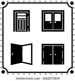 doors icon vector set