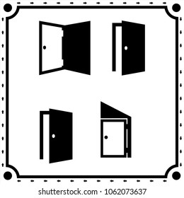doors icon vector set