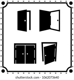 doors icon vector set