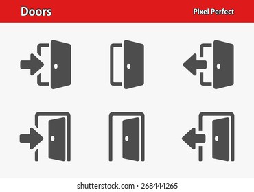 Doors Icons. Professional, pixel perfect icons optimized for both large and small resolutions. EPS 8 format.