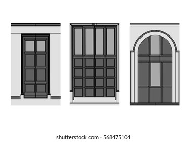 doors on white.