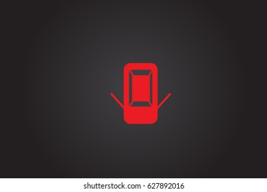 Doors open icon. Car dashboard sign. Flat vector illustration