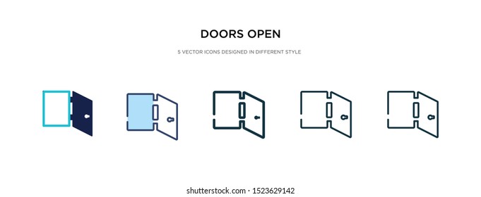 doors open icon in different style vector illustration. two colored and black doors open vector icons designed in filled, outline, line and stroke style can be used for web, mobile, ui