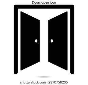 Doors open icon vector illustration graphic on background