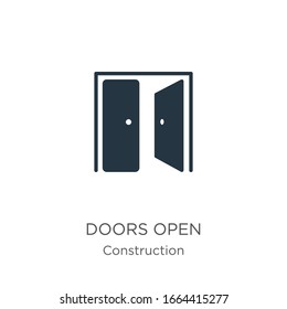 Doors open icon vector. Trendy flat doors open icon from construction collection isolated on white background. Vector illustration can be used for web and mobile graphic design, logo, eps10