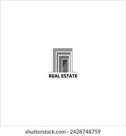 doors real estate building construction grand vector logo template