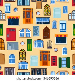 Doors seamless pattern vector illustration.