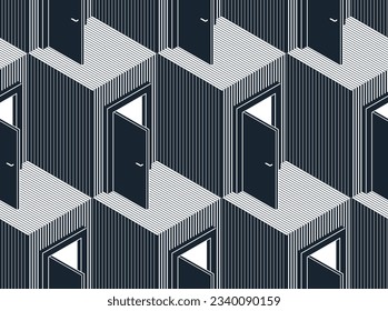 Fondo vectorial sin fisuras, temática interior 3D surrealista.