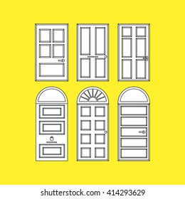 Doors, set of vector icons.