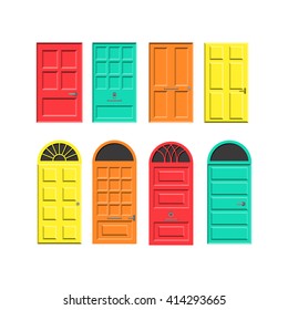 Doors, set of vector icons.