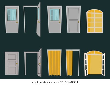 doors set vector illustration 