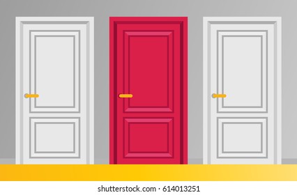 doors. Vector flat illustration