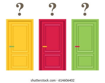 doors. Vector flat illustration