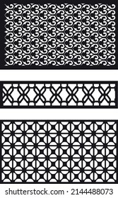 Diseño de patrones de decoración de puertas y ventanas, ilustración vectorial de corte láser 