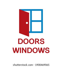 Doors and Windows logo Concept creative symbol vector illustration