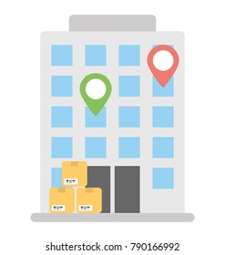 Doorstep Delivery Flat Colored Icon
