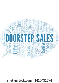 Doorstep Sales Word Cloud. Wordcloud Made With Text.