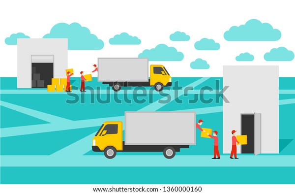 Doortodoor Delivery Service Conceptual Illustration Cargo