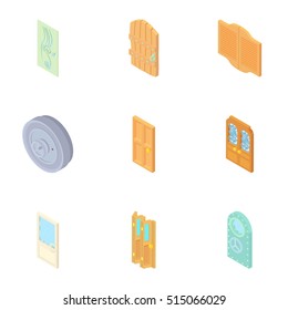 Doorway in house icons set. Cartoon illustration of 9 doorway in house vector icons for web