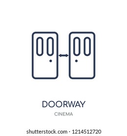 Doorway icon. Doorway linear symbol design from Cinema collection. Simple outline element vector illustration on white background.