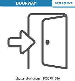 Doorway Icon. Professional, pixel perfect icons optimized for both large and small resolutions. EPS 8 format. 12x size for preview.