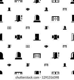 doorway icons pattern seamless white background. Included editable filled opened door, door, sliding doors, door warning icons. doorway icons for web and mobile.