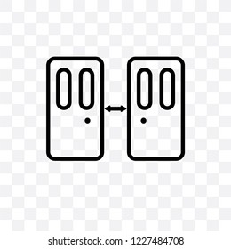 Doorway vector linear icon isolated on transparent background, Doorway transparency concept can be used for web and mobile