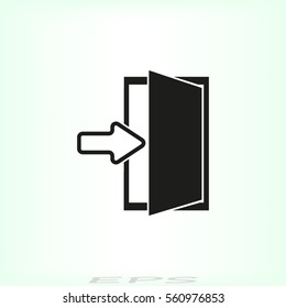 door-wide open door silhouette vector