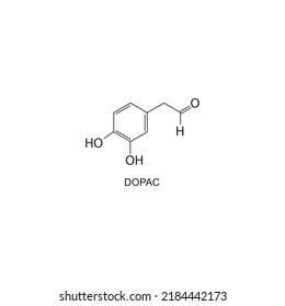 DOPAC-chemische Struktur auf weißem Hintergrund.