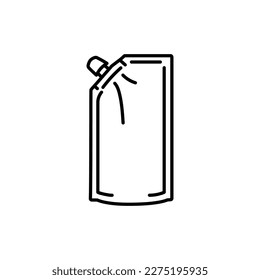 Do-pack packaging black line icon. Take away package.