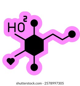 Dopamin hormone symbol and Dopamine Receptor