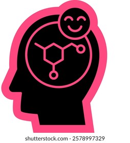 Dopamin hormone symbol and Dopamine Receptor