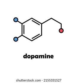 Dopamine drawing vector art on a white background.