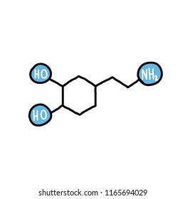 dopamine formula doodle icon