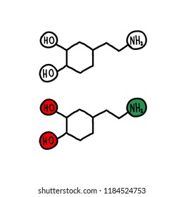 dopamine formula doodle icon
