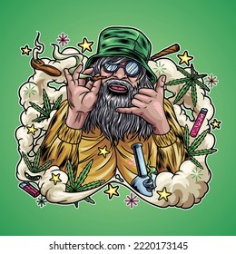 Dopamine has many functions that play a major role in influencing emotions, one of which is pleasure. seen in the picture there is an old man taking dopamine with a loose hand.