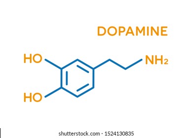 Dopamine hormone molecular formula. Human body hormones symbol