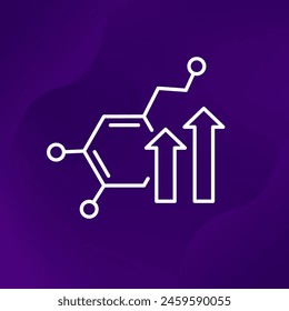 dopamine level line icon with arrows, vector