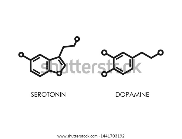 Dopamine Serotonin Molecular Structure Neurotransmitter Molecule