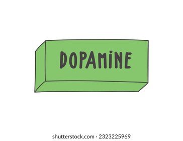 "Dopamine" wrote in a modern computer key. Health and Science Concept. Vecotr illustration template.