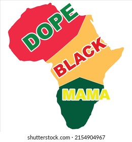 dope mama negra, feliz día de la independencia de junio diseño de tipografía de plantillas de impresión de camisetas para archivo vectorial.