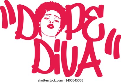 Dope Diva, black woman, vector