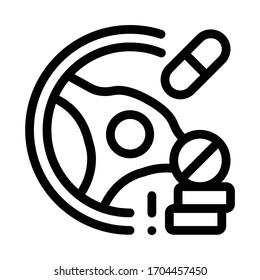 dope driving icon vector. dope driving sign. isolated contour symbol illustration