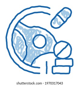dope driving sketch icon vector. Hand drawn blue doodle line art dope driving sign. isolated symbol illustration