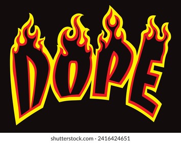 Tipografía dibujada a mano por DOPE Flame, tipo doodle, escritura a mano