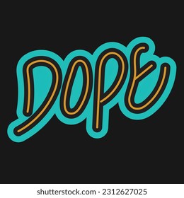 Dope Graffiti auf schwarzem Hintergrund