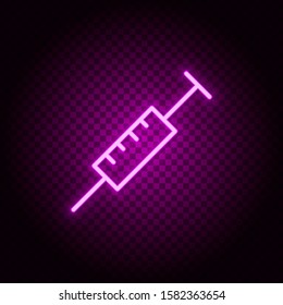 Dope, injection, medical vector icon. Retro style neon vector icon. Vector icon on transparency background