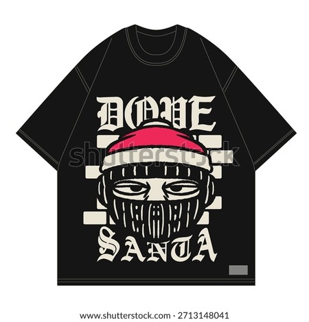 dope santa design style cool and bold graphic tee for streetwear brand