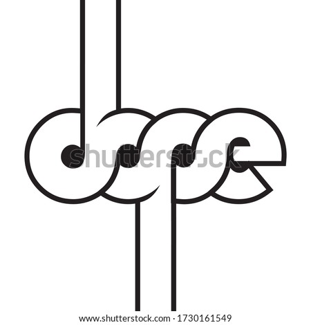 dope word vector lines on white background