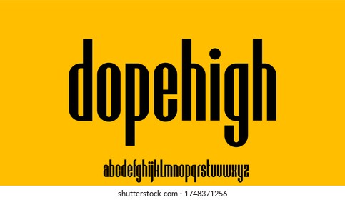 dopehigh, urban condensed font alphabetical vector